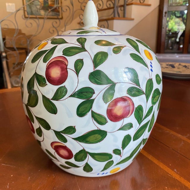 Hand Painted Plum Design Chinese Porcelain Ginger Jar For Sale In Sacramento - Image 6 of 9