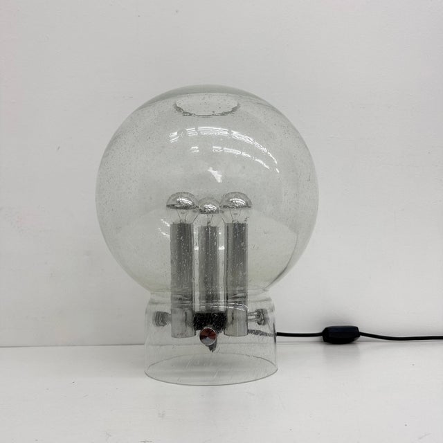 Silver Glass Table Lamp from Limburg Glashütte, 1970s For Sale - Image 8 of 18