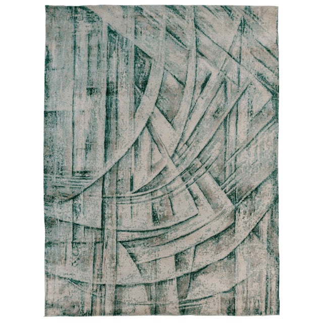 Textile Indian Hand-Knotted Rug by DSV Carpets For Sale - Image 7 of 7