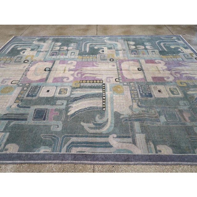 Galerie Shabab Collection Mid-20th Century Turkish Art Deco Room Size Carpet For Sale - Image 4 of 8