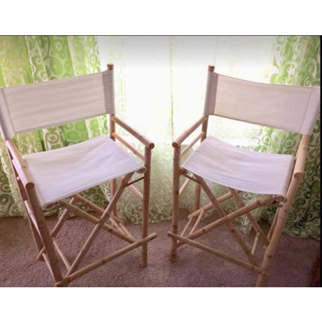 High Bamboo Director’s Chairs A Pair Chairish