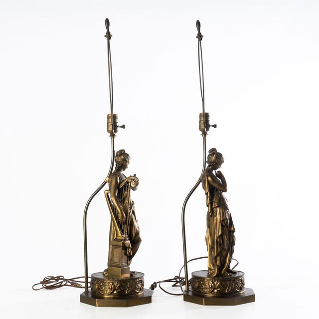Early 20th Century Pair of Classical Form Figural Lamps For Sale - Image 10 of 18