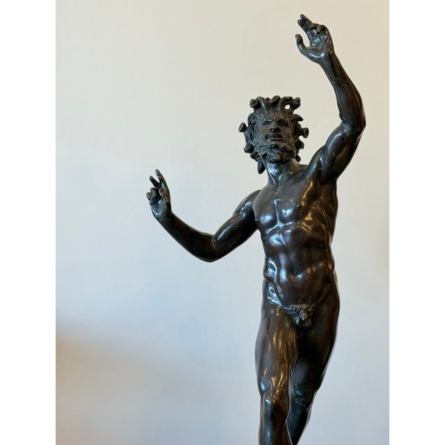 Metal Mid 20th Century Grand Tour Bronze of a Dancing Satyr For Sale - Image 7 of 7
