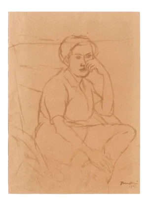 Portrait - Original Watercolor by Orfeo Tamburi 1943 1949