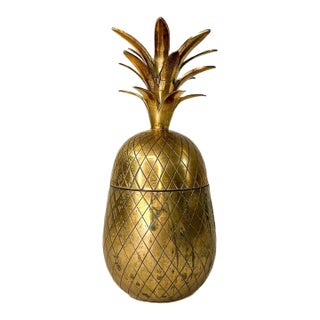 Mid 20th Century Brass Decorative Pineapple Jar For Sale