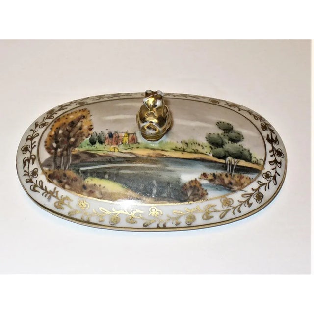 1950s Hand Painted Linwile Ardalt China Wall Pocket, Bowls With Lids and Square Dish - 4 Piece Set For Sale - Image 5 of 13