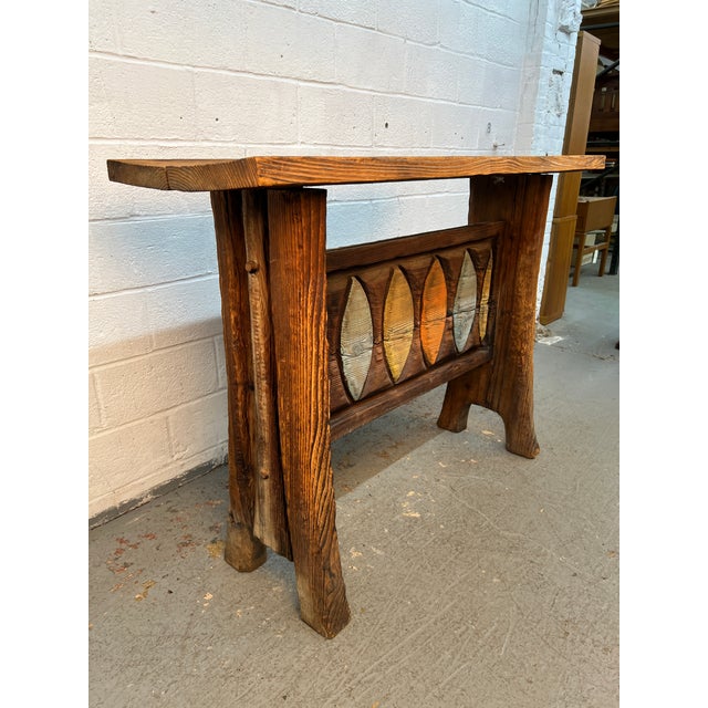 Mid-Century Modern Hand-Carved Mid-Century Witco Tiki Bar and Stool Set, 3 Pieces For Sale - Image 3 of 17