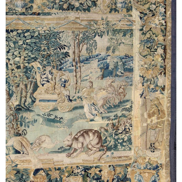 English Antique Mid-18th Century European French Beauvais Tapestry For Sale - Image 3 of 18