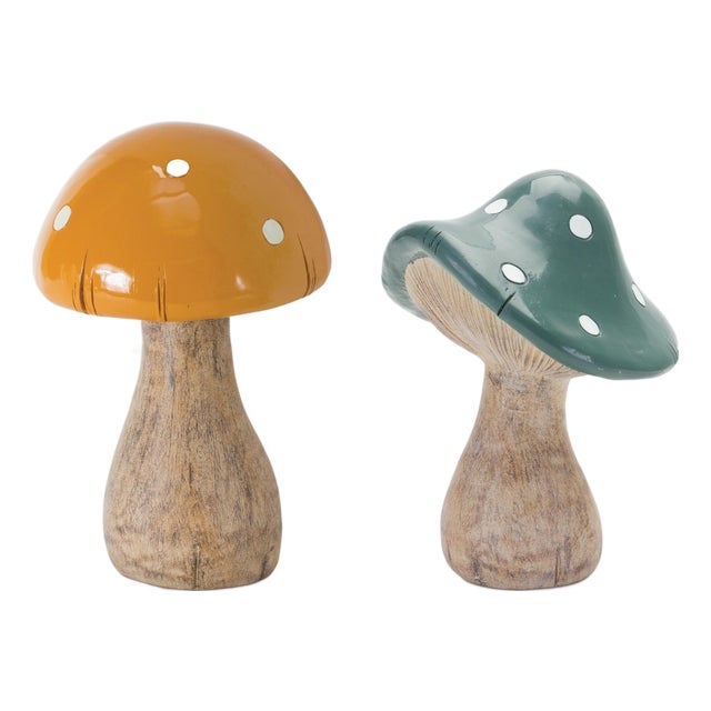 Garden Mushroom Decor (Set of 2) For Sale