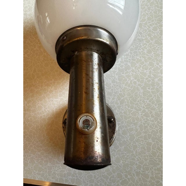 Modernist Wall Sconce in Opaline Glass and Chromed Metal, 1970s For Sale - Image 13 of 18