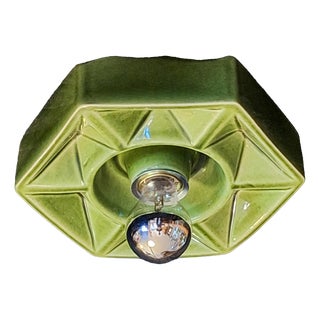 Vintage Wall Lamp in Green Ceramic by Honsel, 1970s For Sale