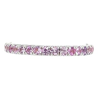 Natural Pink Sapphire Ring 6.5 14k W Gold 0.66 TCW Certified, Size 7 For Sale