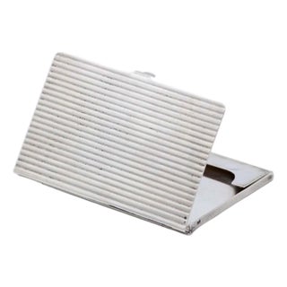 Rectangular Silver Cardboard Box with Fluted Reliefs For Sale