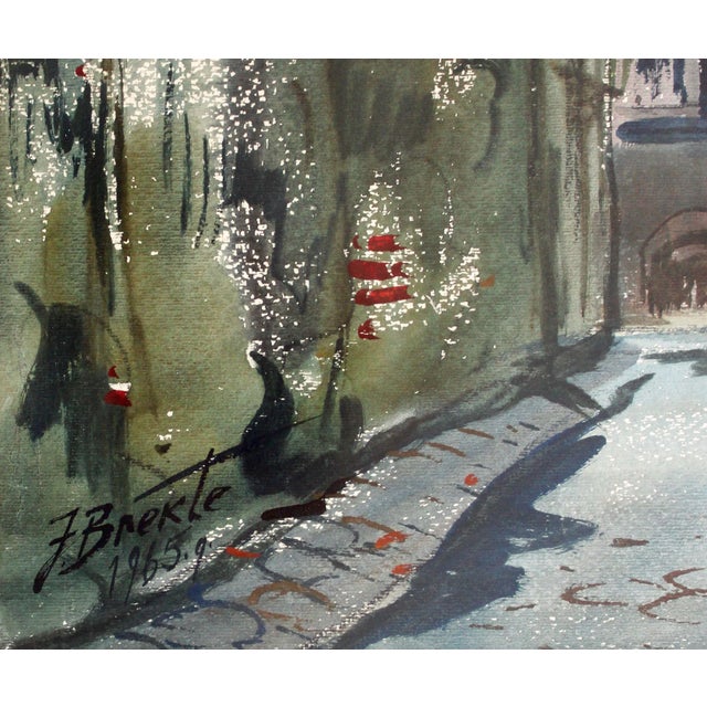 Modern Janis Brekte, Town, 1965, Watercolor on Paper For Sale - Image 3 of 10