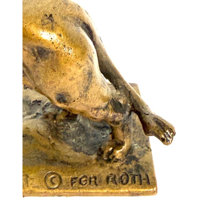 Early 20th Century Frederick G. R. Roth “Columbia Lion” American Bronze Animalier Sculpture For Sale - Image 10 of 15