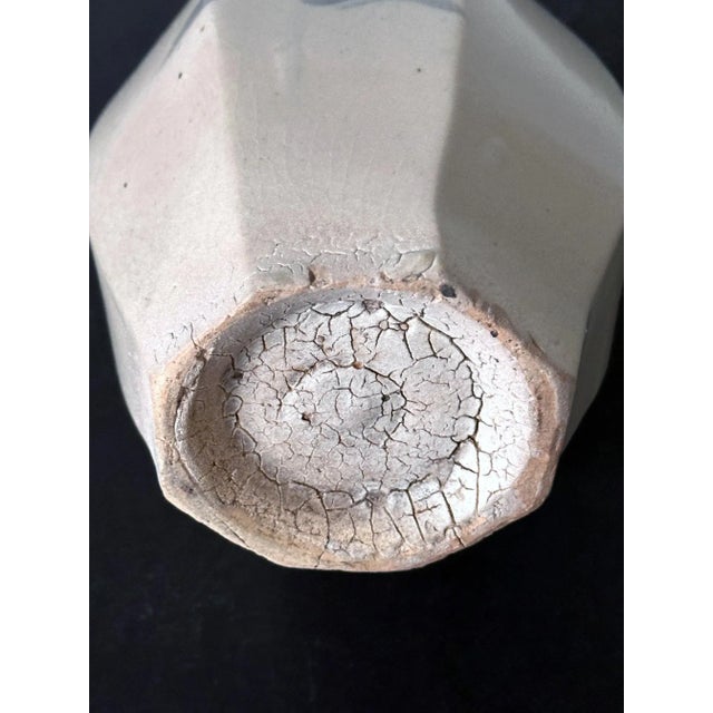 Korean Ceramic Faceted Blue and White Bottle Vase Joseon Dynasty For Sale - Image 10 of 12