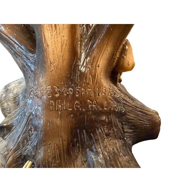 Cream Vintage 1983 Creative Decor Ceramic Bird Table Lamp, Sculptural Lovebirds & Tree For Sale - Image 8 of 8