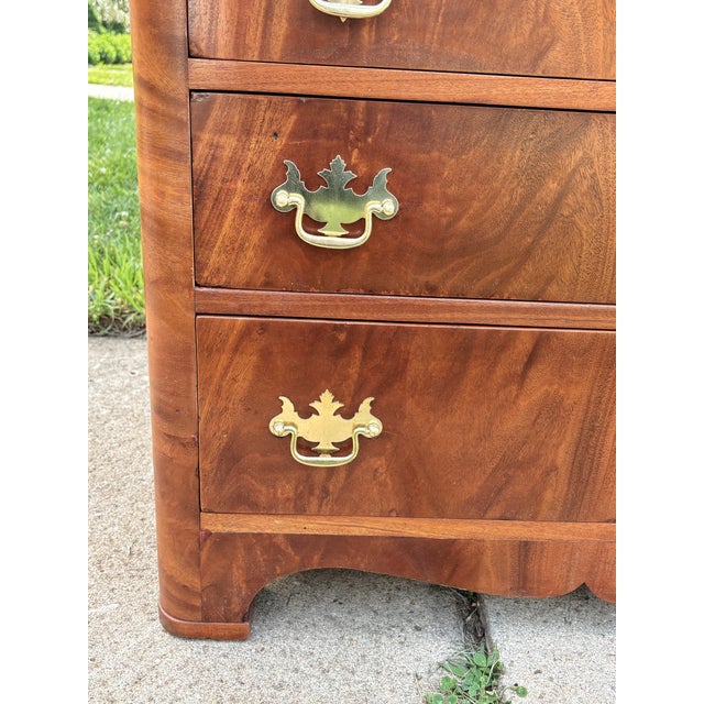 Antique Chippendale Flame Walnut Slant Front Secretary Desk For Sale - Image 15 of 17