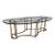 Mastercraft Brass and Glass Racetrack Oval Coffee Table For Sale