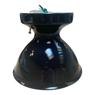 Mid-Century Modern Black Ceramic Alabax Fixture For Sale