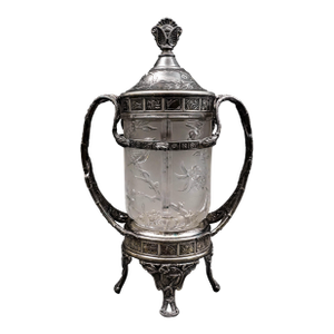 Antique Reed & Barton Silver Plate Glass Pickle Castor #1310 (No Fork)