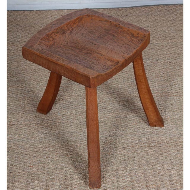 Tripod Stool in the style of the Ateliers De Marolles, 1960, in Good conditions. Designed 1960 to 1969
