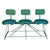 Folk art industrial style three-seat bench featuring 3 steel tractor seats with steel backrests mounted on a welded...