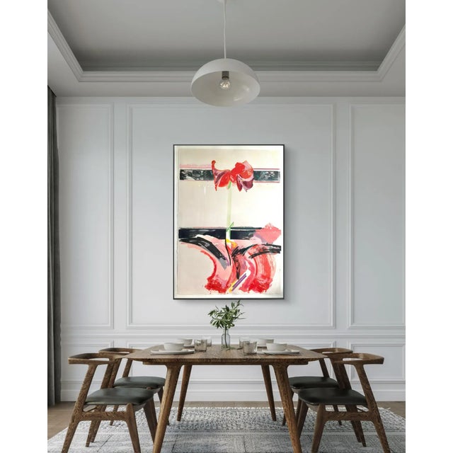 1980s 1980s David Swanson Large Watercolor Painting on Paper in Metal Frame - Signed and Dated For Sale - Image 5 of 7