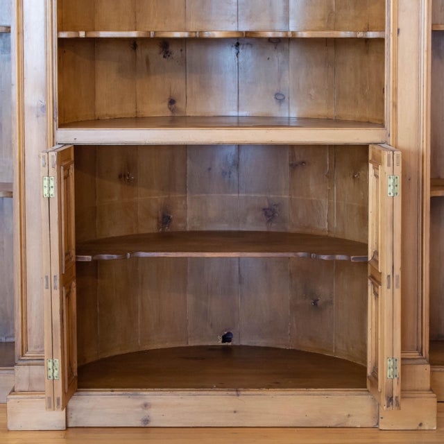 Large Antique English Pine Breakfront Bookcase Chairish