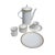 Vintage coffee set designed by Kontrollstelle for Rosenthal Germany. The porcelain set comes in a bone white and taupe...