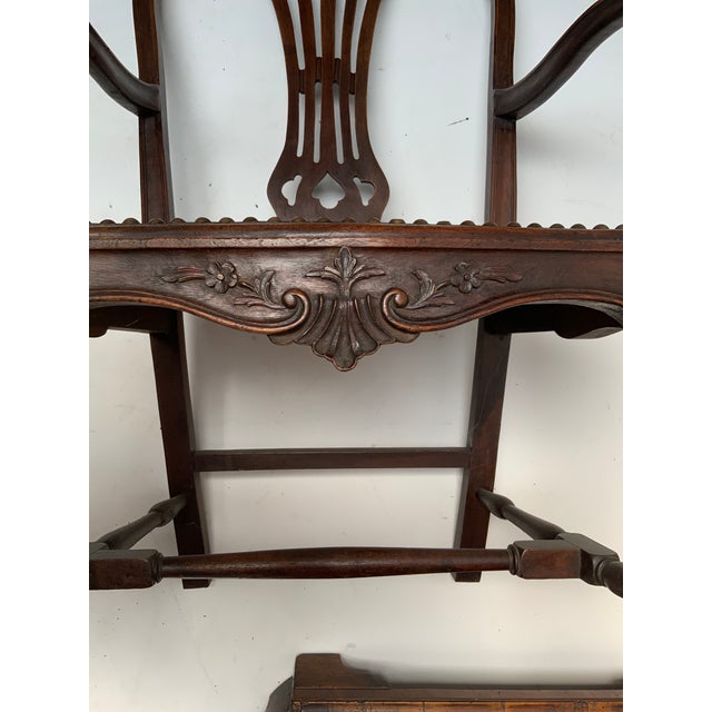 Mid 19th Century Floral Carved Walnut Cabriole Legged Arm Chair For Sale - Image 10 of 10