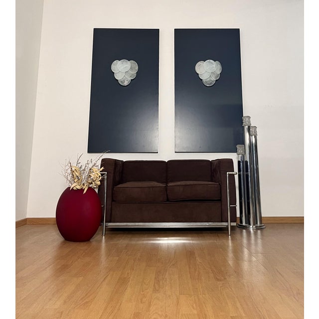 Glass Wall Sconces with Alabaster White Disks, 1990s, Set of 2 For Sale - Image 14 of 17