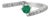 Minimalist Hallmarked 925 Silver Round 0.29 Ct Emerald & Diamond Ring Size 7 For Sale