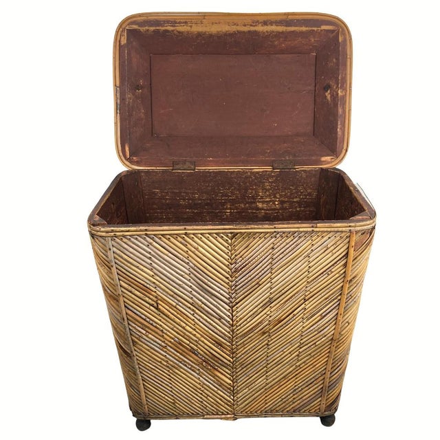 Vintage Wicker Chest in Bamboo, 1930s For Sale - Image 11 of 18