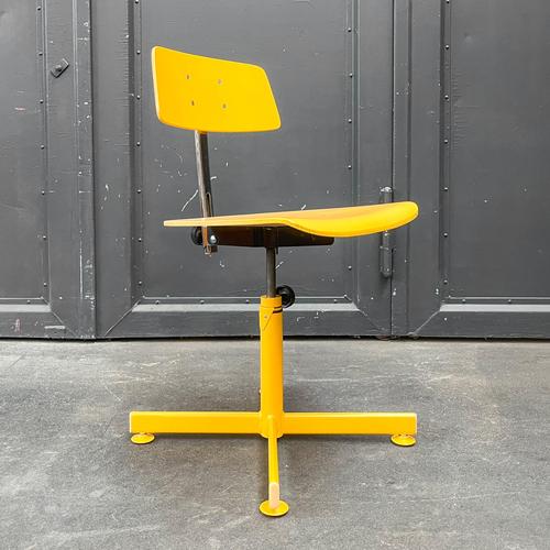 Vintage Yellow Wooden Desk Chair For Sale - Image 10 of 18