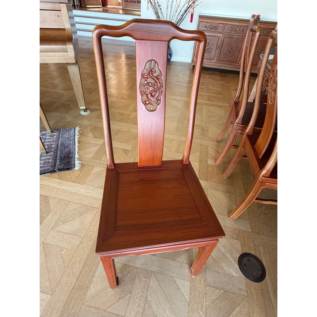 Mid 20th Century Exquisite Vintage Asian Hardwood Dining Set For Sale - Image 5 of 13