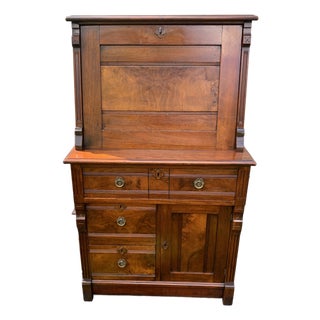 Antique Victorian Eastlake Petite Drop Front Secretary Desk For Sale