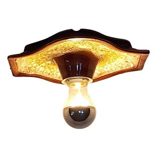 Vintage Fat Lava Beige and Brown Ceramic Wall Lamp from Hustadt-Leuchten, 1970s For Sale