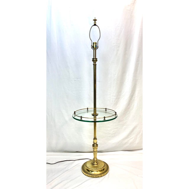 Stiffel Floor Lamp with Glass Side Table Chairish