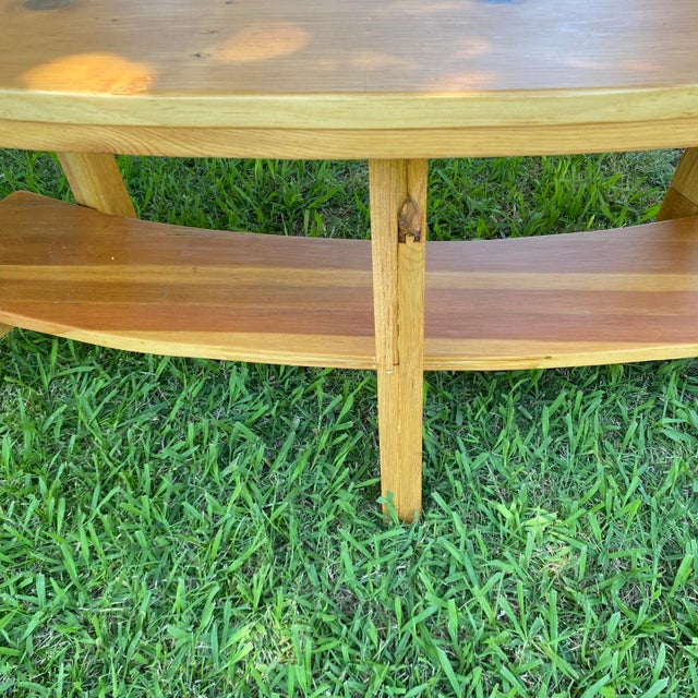 2020s Curved Hand Crafted Wood Bench For Sale - Image 5 of 7