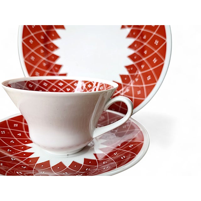 Collectors Cup and Saucer from Weimar Porcelain Kahla, 1970s, Set of 3 For Sale - Image 6 of 7