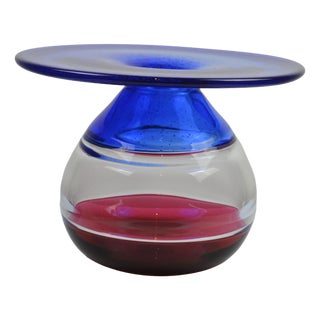 Large Vintage Vase in Blown Glass, 1980s For Sale