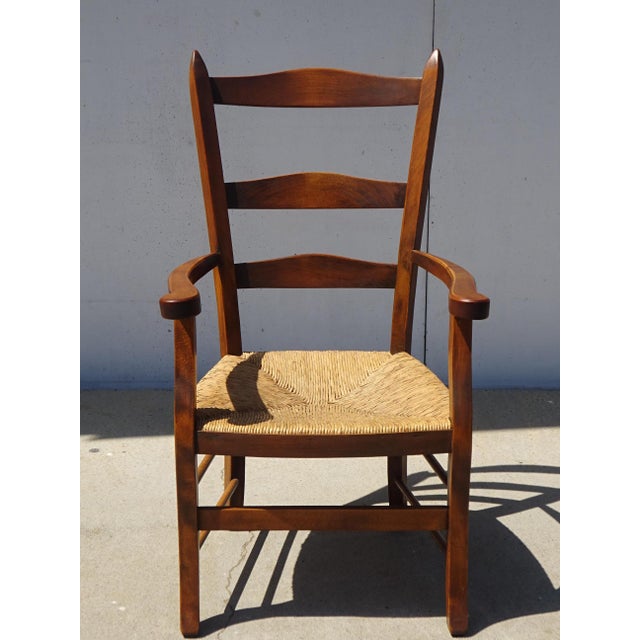1980s Wood and Straw Grandfathers Armchair, 1980s For Sale - Image 5 of 18