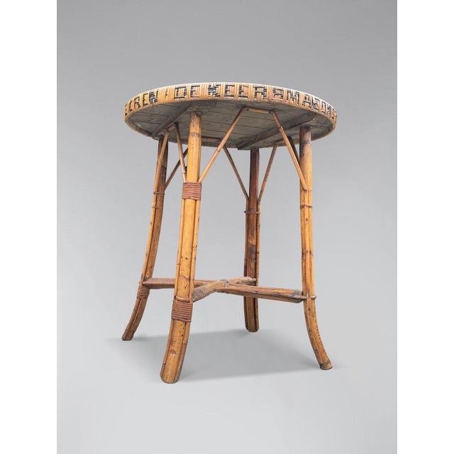 Vintage Belgian Bamboo and Rattan Bistro Table, 1970s For Sale - Image 6 of 10