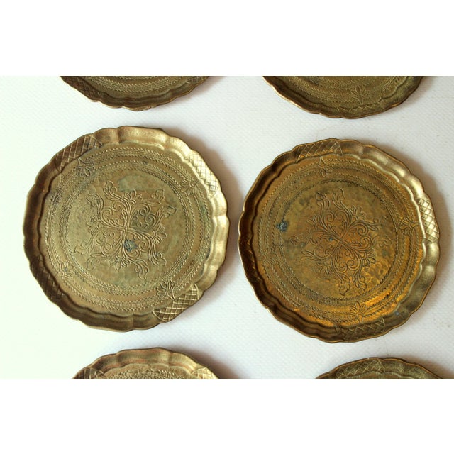 6 Design Solid Brass Coasters by Collini/Austria as a Set - Vintage From the 60s For Sale - Image 4 of 9