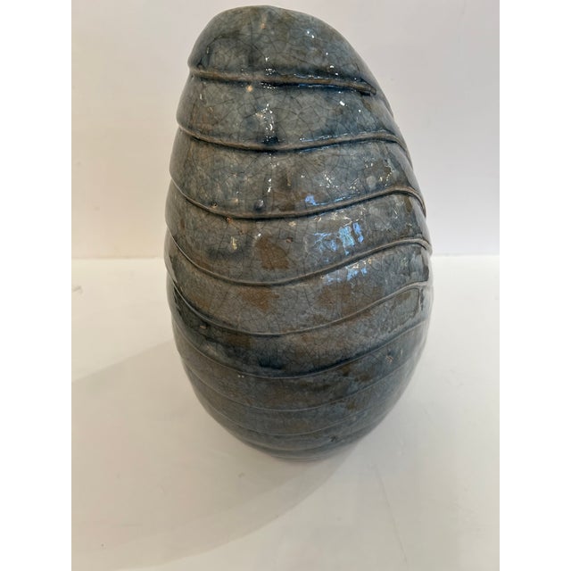 Large Ceramic Grey Nautilus Shell Sculpture For Sale - Image 10 of 12