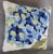 20" Vintage Hooked Pillow With Azure Hydrangea Blossom For Sale - Image 4 of 4