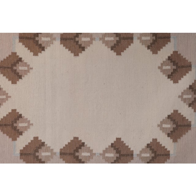 Mid-Century Modern Mid-Century Modern Swedish Kilim Rug in Browns, 1960 For Sale - Image 3 of 7