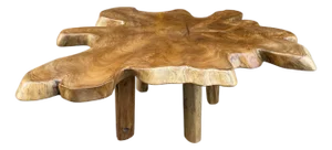 Andrianna Shamaris Single Slab Live Edge Teak Wood Coffee Table