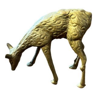 Mid Century Modern Brass Deer Sculpture For Sale